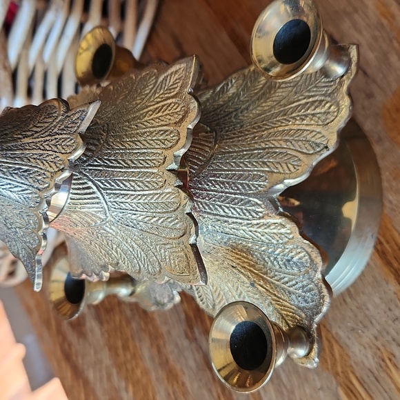 Vintage Brass Christmas Tree Candelabra candle holder - Picture 8 of 12